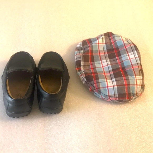 Place Other - Children’s place loafers black -6  & plaid hat